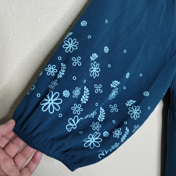 Blue Floral Embroidered Dress - Picture 3 of 7